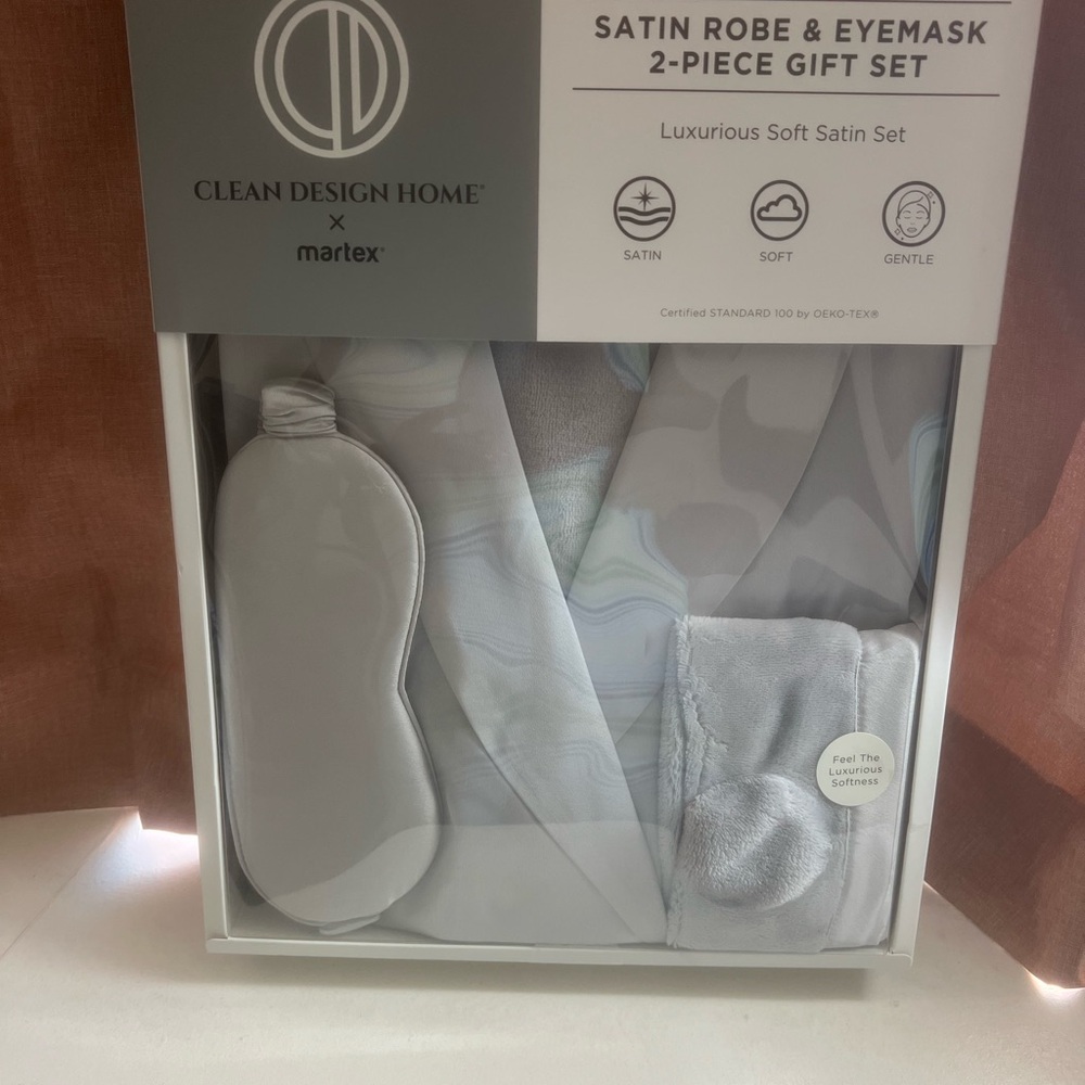 Gray Satin Robe with Luxurious Feel